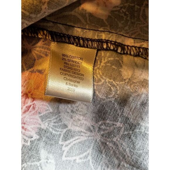 Christopher & Banks multi-color floral flared stretch skirt 8 spring summer - Picture 5 of 5